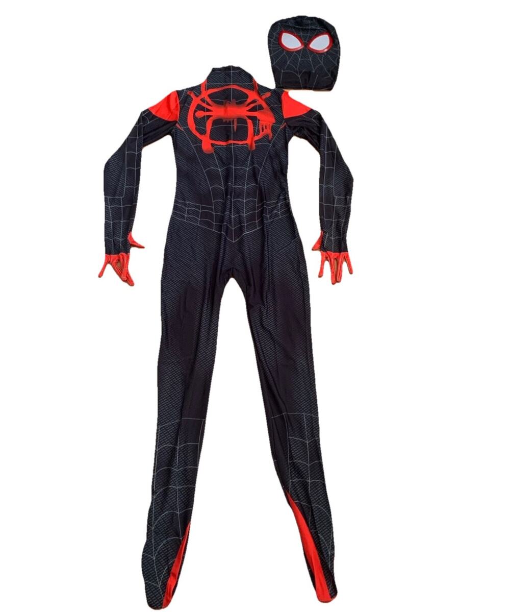 Spiderman Sz M Into the SpiderVerse Miles Jumpsuit Adult/Kids Cosplay Costume